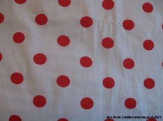   BATISTE LAWN FABRIC RED & WHITE POLKA DOT 5+yds x 36 wide NEW  