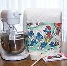 WHITE Kitchen Aid MIXER Stand cover Smurf BAKER CHEF fabric POCKET 4 
