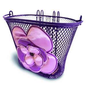 Basil Jasmin Girls Flower Bicycle Basket, Lilac/Soft Pink  