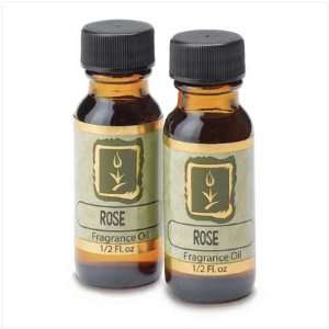   FRAGRANCE OILS ROSE SCENTED SET OF TWO GLASS AROMATIC