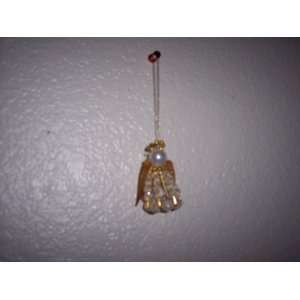  Christmas Gold Safety pin and Beaded Angel Tree Decor 