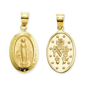   Small 1.2 gram Oval Miraculous Mother Mary Medal Charm Pendant  