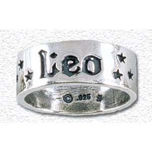Solid Sterling Silver Zodiac Band Ring   Leo Please specify size 8