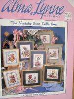 PATTERN counted cross stitch VINTAGE TEDDY BEAR COLLECTION ALMA LYNNE 