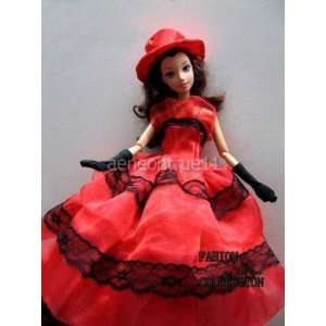  Handmade Princess /Wedding DRESS for BARBIE Doll + Gloves 