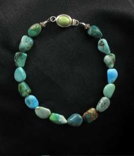 AAA STERLING SILVER CARICO LAKE TURQUOISE BRACELET!~  