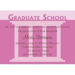    Pink Graduate School Graduation Invitations