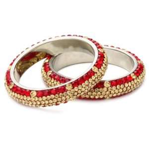  Chamak by priya kakkar Set Of 2 Red and Gold Crystallized 