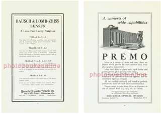 Bausch&Lomb Zeiss Lenses, Premo Camera Original AD 1916  