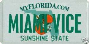 Miami Vice TV show movie Florida aluminum License plate  