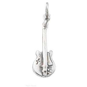  Sterling Silver Electric Guitar Charm Arts, Crafts 