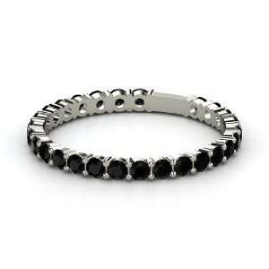 Rich & Thin Band, Platinum Ring with Black Onyx
