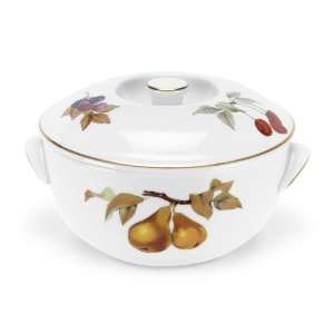 Royal Worcester Evesham Gold Round Covered Deep Dish