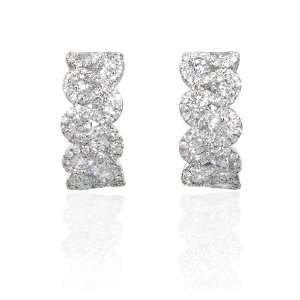  Diamond 18k White Gold Huggie Earrings Jewelry