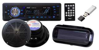  Pyle PLMRKIT102 In Dash Marine AM/FM PLL Tuning Radio with 