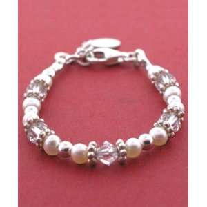   Clear Swarovski Crystals Silver Baby Bracelet Arts, Crafts & Sewing