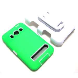 Case Cover and White Belt Clip Holster, Green Silicone and White Inner 