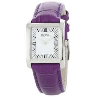 Hugo Boss Womens 1502197 H4012 Silver Dial Purple Leather Strap Watch 