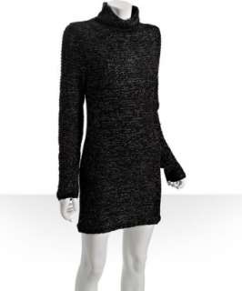 Rag & Bone black metallic silk turtleneck sweater dress  BLUEFLY up 