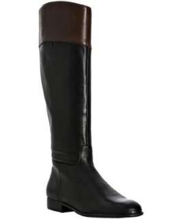 Ciao Bella black two tone leather Tori side zip riding boot 