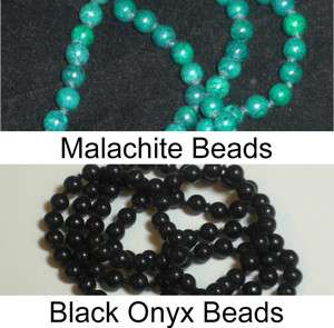   Onyx and Malachite Bead Necklace Strands 3/8 inch wide NEW  