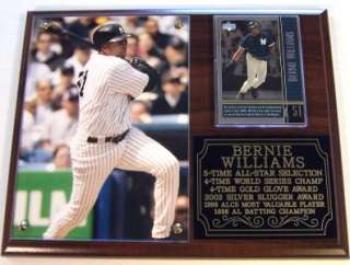 Bernie Williams #51 New York Yankees Photo Card Plaque 4x World Series 