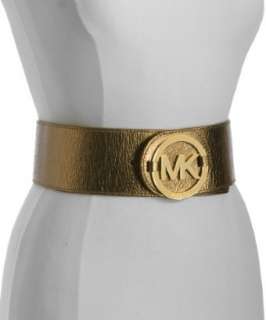MICHAEL Michael Kors bronze leather logo ring wide belt   up 