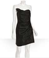 style #309743801 black taffeta draped strapless dress