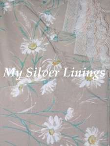 Shower Curtain Taupe Daisy Daisies Fabric NEW AMANDA  