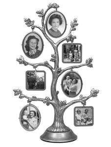 PEWTER FAMILY TREE 14 OPENING PICTURE FRAME COLLAGE  