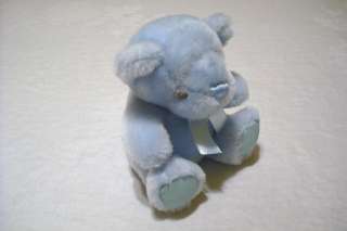   & Main Pastel Pal Blue Bear Plush Toy Rattle 6 1/2 Tall EUC  