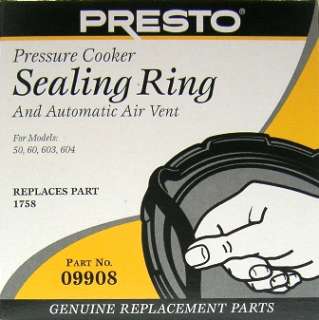 09908 Presto Pressure Cooker Sealing Ring & Vent NIB  