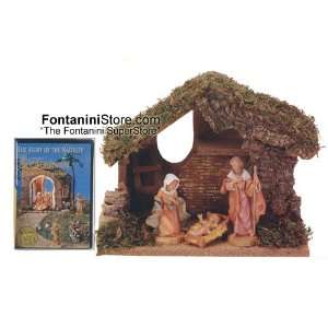  5 Inch Scale 3 Piece Starter Nativity Set with Stable and 