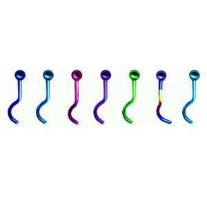  Green Curved Titanium Nose Screw   18G (1mm)   Sold 