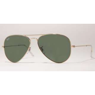 NEW RAY BAN SUNGLASSES AVIATOR GOLD 55mm RB 3025 W3234  