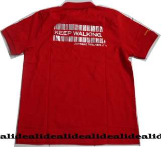 Johnnie Walker Authentic POLO T SHIRT RED Label Keep Walking  