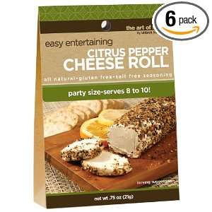 Art of Spice Citrus Pepper Cheese Roll, 0.75 Ounce Packages (Pack of 6 