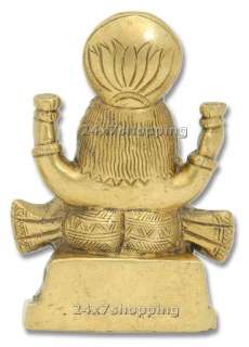 Brass Lakshmi Laxmi Maa Hindu Wealth Goddess Figurine  