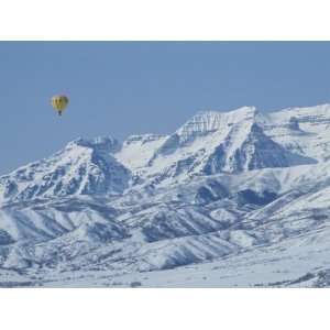  Balloon Rises over the Wasatch Range and Mount Timpangogos 