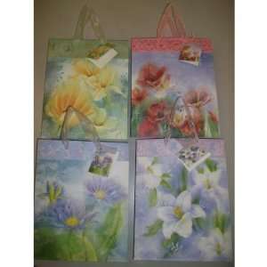   Medium Floral Gift Bag W/ Ribbon Handle Case Pack 144