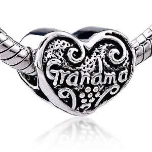   Day Gifts Heart Grandma Charm Bead   Pandora Beads & Charms Compatible