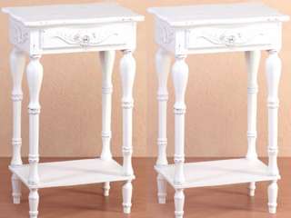 Shabby Cottage Chic 2 Night Stands or End Tables Drawer  