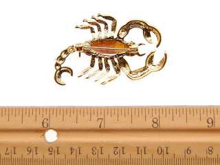   King Golden Tone Insect Scorpion Crystal Rhinestone Pin Brooch  
