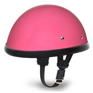   Gloss Pink Skull Cap Novelty Motorcycle Helmet [X Small] Automotive