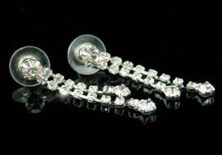 Bridal Wedding Rhinestone Necklace Earrings Set S1086  