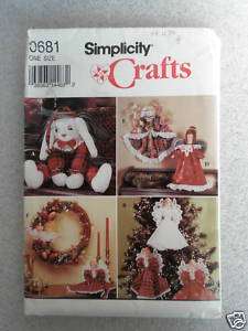 SIMPLICITY CRAFTS Sewing Angel Wreath Xmas Bunny Easter  