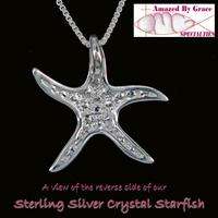 Sterling Silver Crystal Starfish Pendant/Necklace  