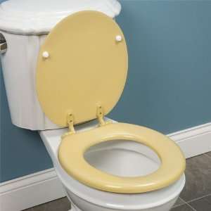  Round Retro Wood Toilet Seat   Dark Yellow