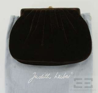 Judith Leiber Brown Velvet Jeweled Evening Bag  
