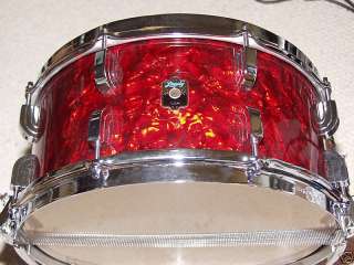 Leedy Broadway Standard snare drum in Red Marine Pearl  